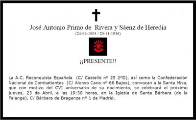 Misa por Jose Antonio Primo de Rivera